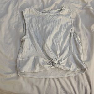 white tank top with knot in front L girl